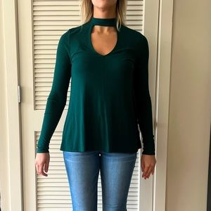 EXPRESS jewel green choker top